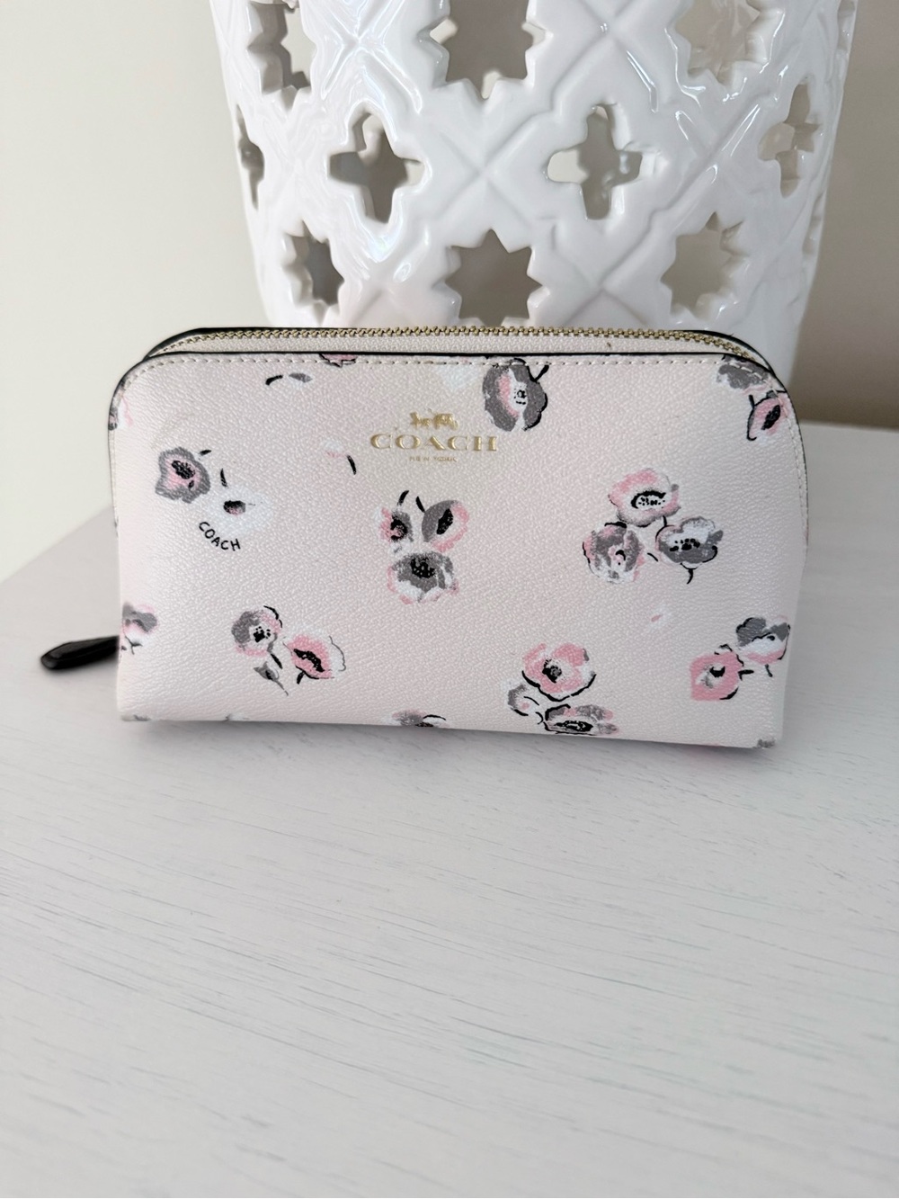 Coach Wildflower Printed Crossgrain Canvas Pouch